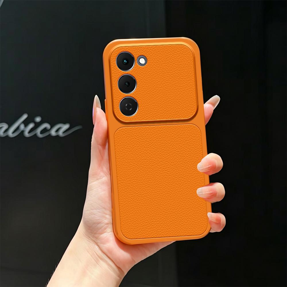 For Tecno Spark 40 Pro+ 4G Lambskin Series Skin Feel Shockproof Phone Case(Orange) - Shopkiz.com