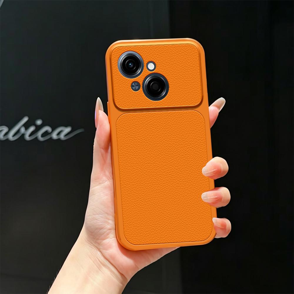 For Tecno Spark Go 1 Lambskin Series Skin Feel Shockproof Phone Case(Orange) - Shopkiz.com