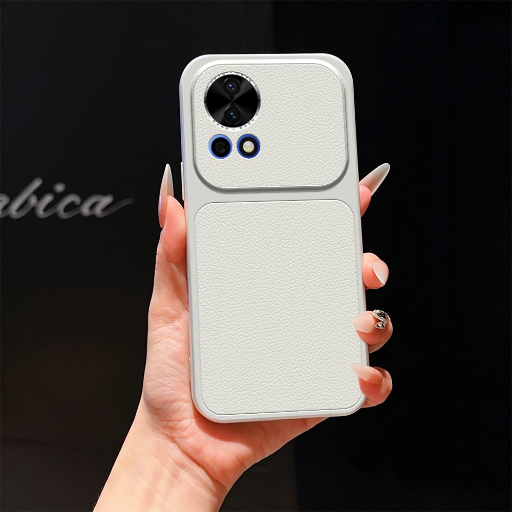 For Huawei nova 12 Lambskin Series Skin Feel Shockproof Phone Case(Silver) - Shopkiz.com