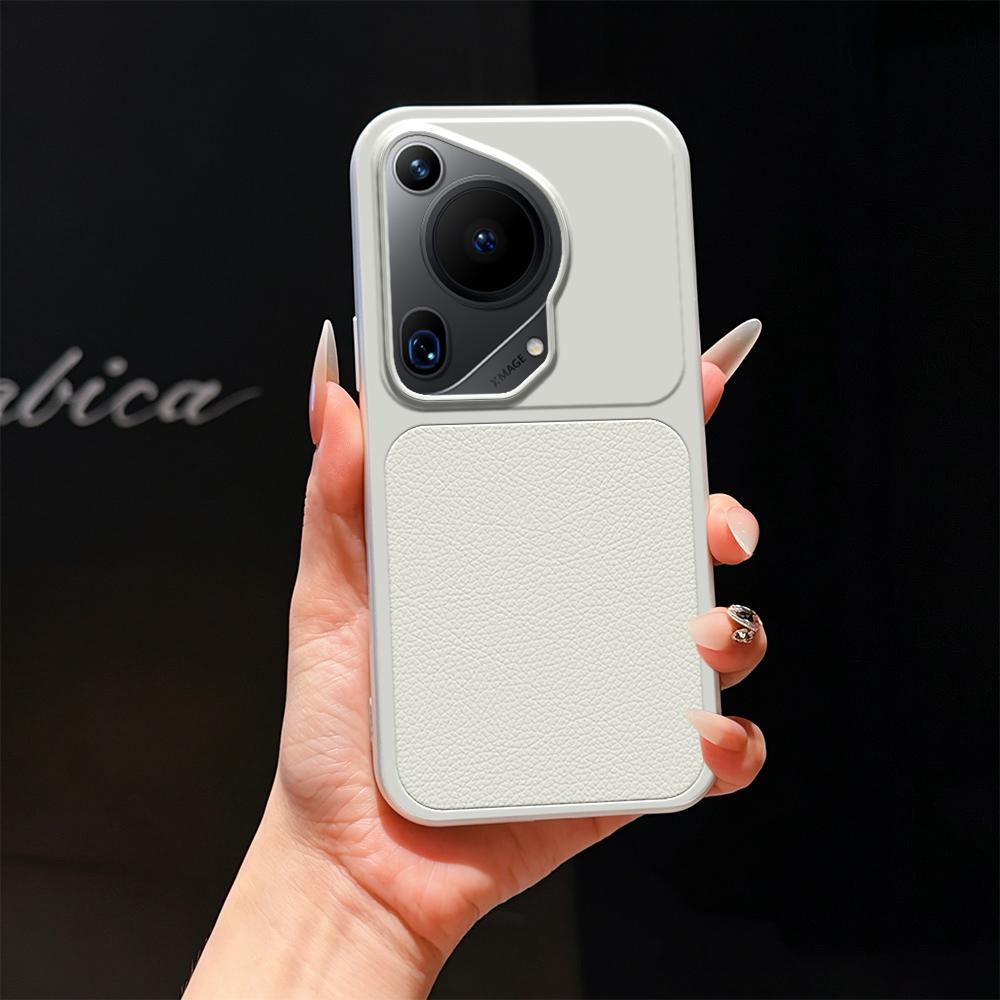 For Huawei Pura 70 Ultra Lambskin Series Skin Feel Shockproof Phone Case(Silver) - Shopkiz.com