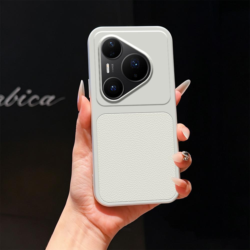 For Huawei Pura 80 Pro 5G Lambskin Series Skin Feel Shockproof Phone Case(Silver) - Shopkiz.com
