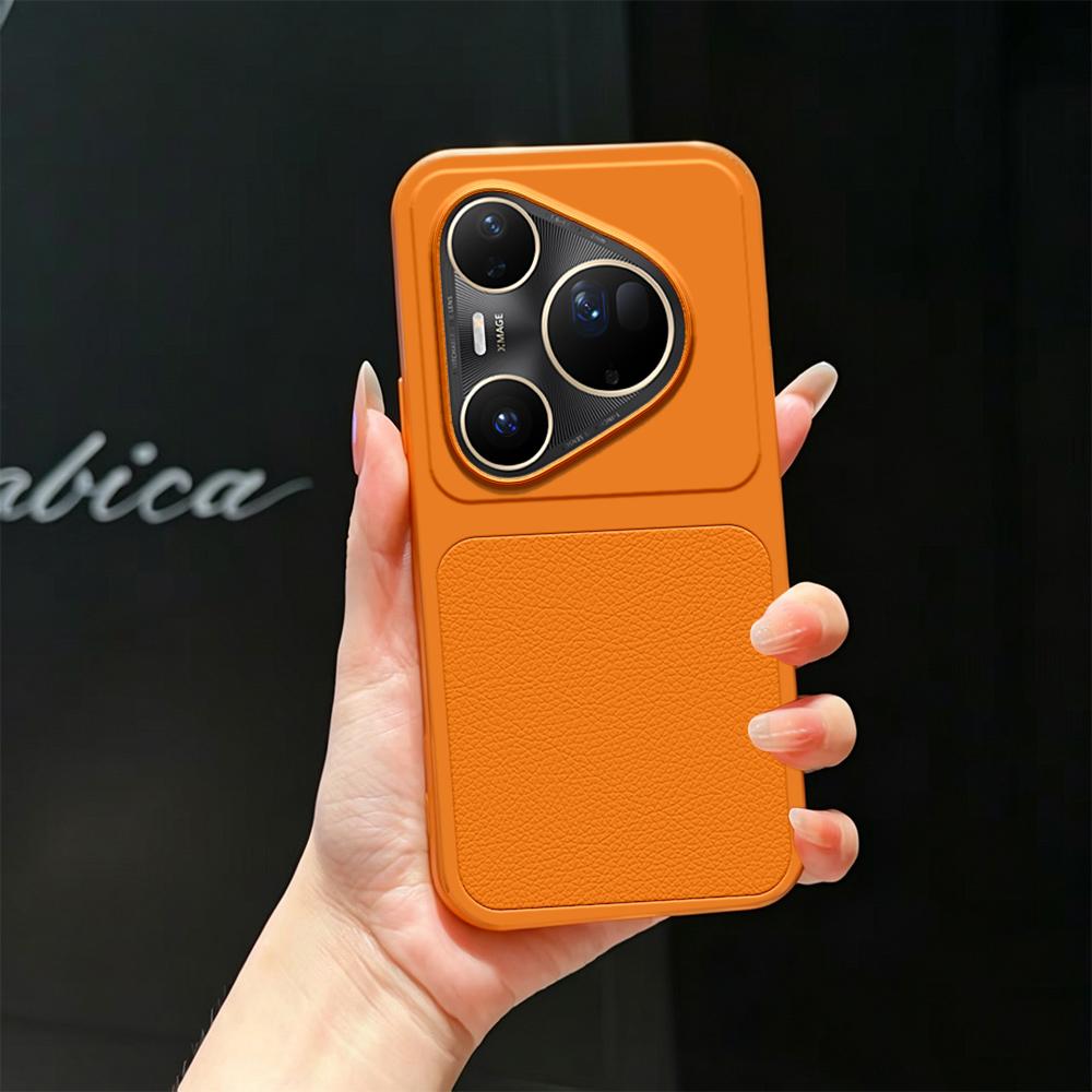 For Huawei Pura 80 Ultra 5G Lambskin Series Skin Feel Shockproof Phone Case(Orange) - Shopkiz.com