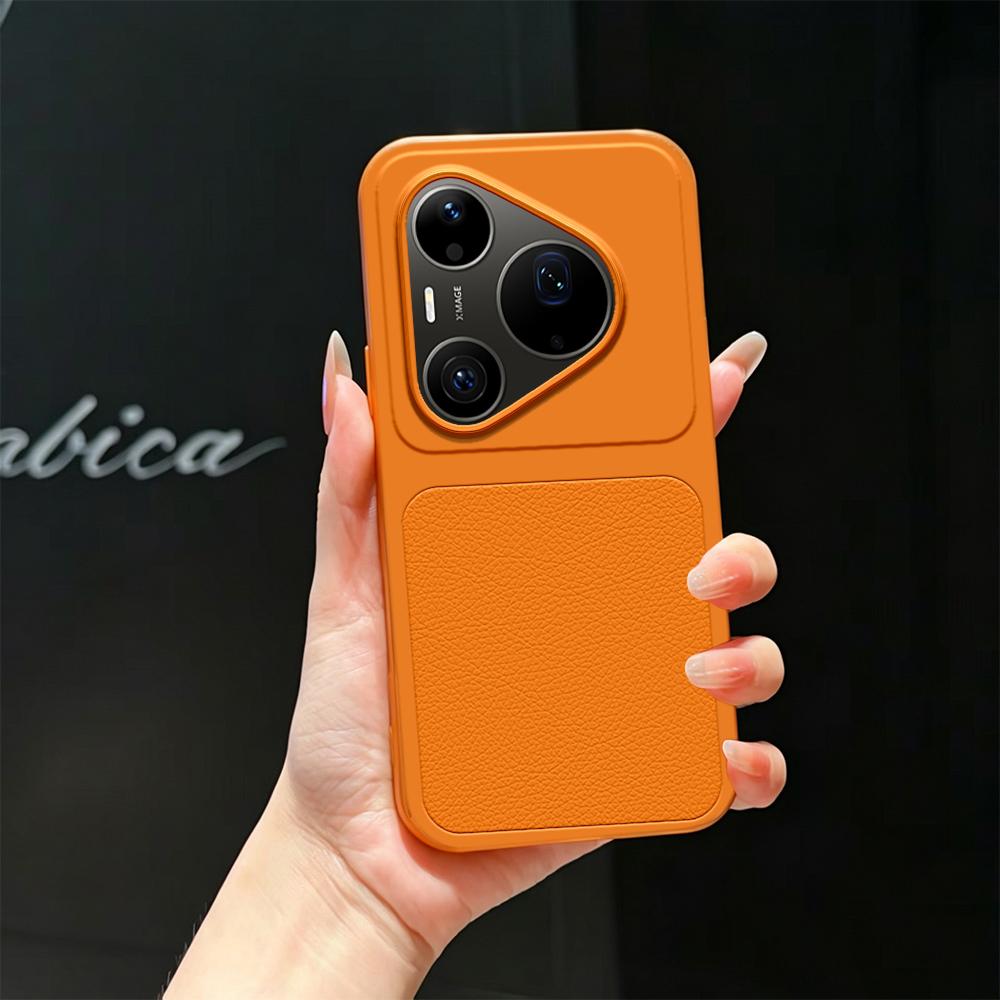 For Huawei Pura 90 Pro Max 5G Lambskin Series Skin Feel Shockproof Phone Case(Orange) - Shopkiz.com