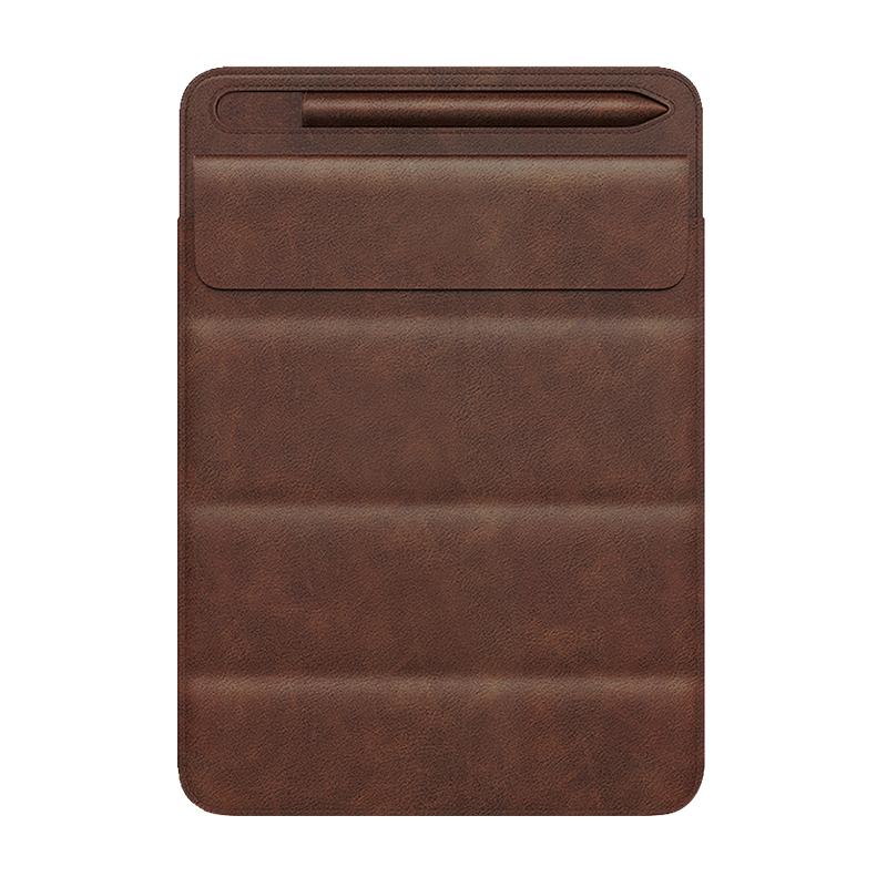 For 9.7-11 inch Tri-fold Stand Magnetic Tablet Sleeve Liner Bag(Dark Brown) - Shopkiz.com