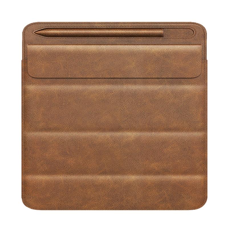 For 7.9-8.3 inch Tri-fold Stand Magnetic Tablet Sleeve Liner Bag(Light Brown) - Shopkiz.com