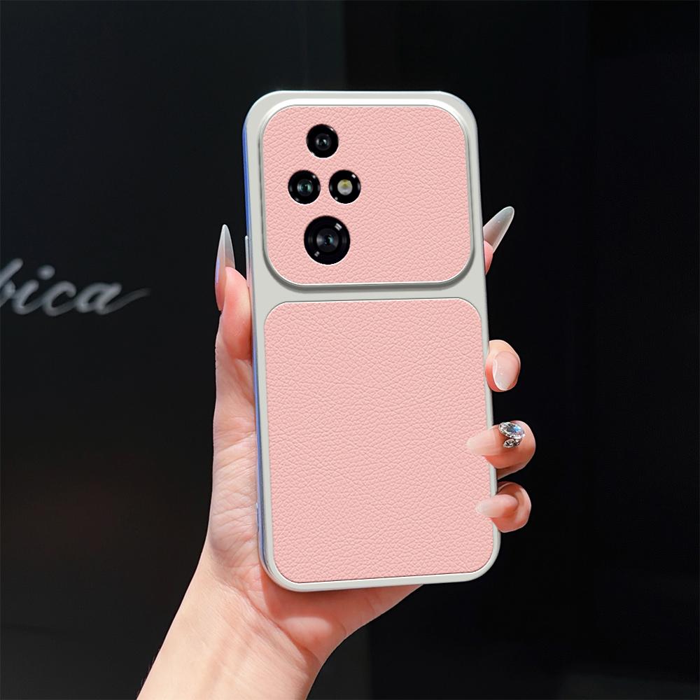 For Honor 200 Pro Lambskin Series Skin Feel Shockproof Phone Case(Pink) - Shopkiz.com