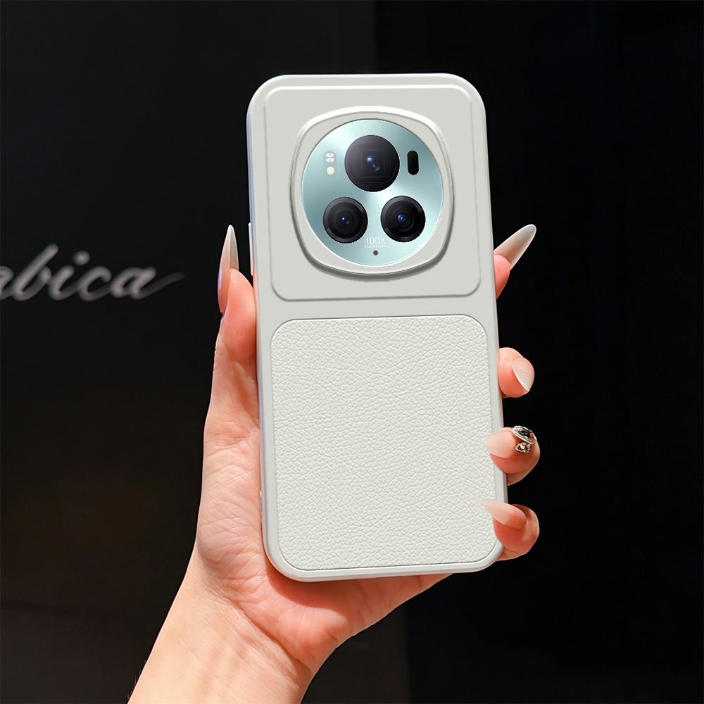 For Honor Magic6 Pro Lambskin Series Skin Feel Shockproof Phone Case(Silver) - Shopkiz.com
