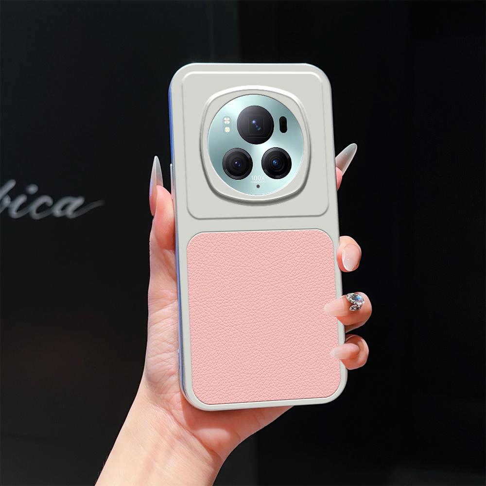For Honor Magic6 Pro Lambskin Series Skin Feel Shockproof Phone Case(Pink) - Shopkiz.com