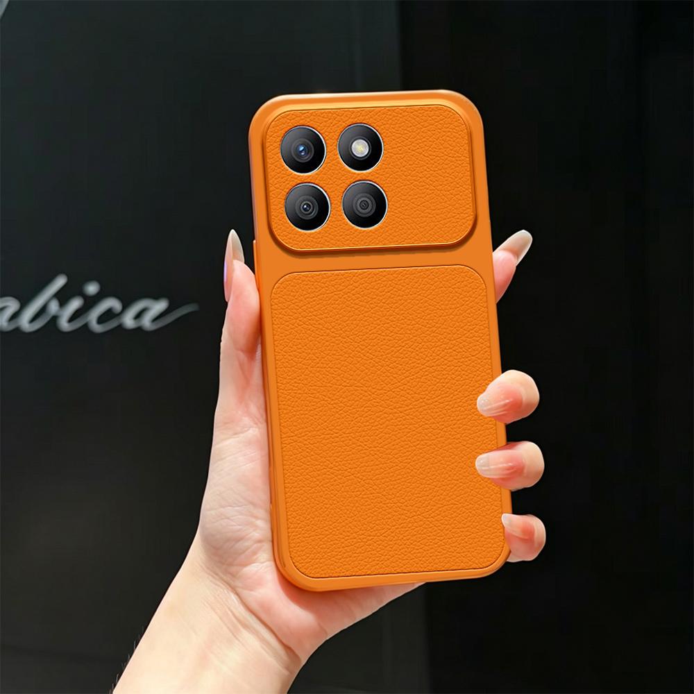 For Honor X8b Lambskin Series Skin Feel Shockproof Phone Case(Orange) - Shopkiz.com