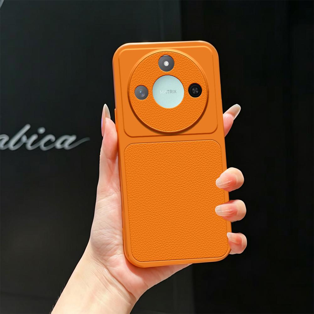 For Honor X60 Lambskin Series Skin Feel Shockproof Phone Case(Orange) - Shopkiz.com