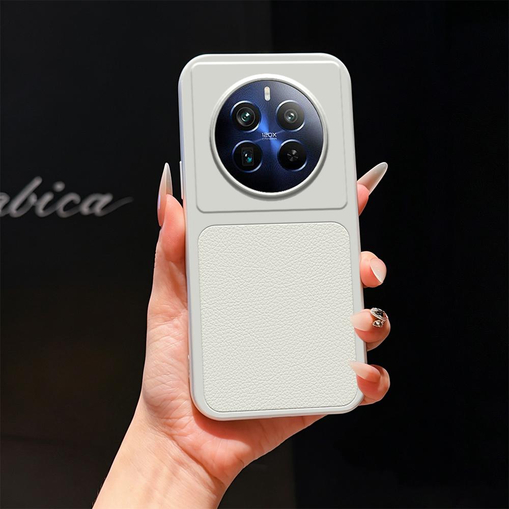 For Realme 12 Pro+ Lambskin Series Skin Feel Shockproof Phone Case(Silver) - Shopkiz.com