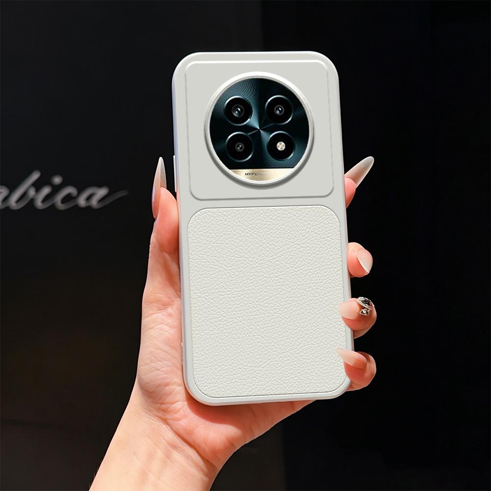 For Realme 13 Pro Lambskin Series Skin Feel Shockproof Phone Case(Silver) - Shopkiz.com
