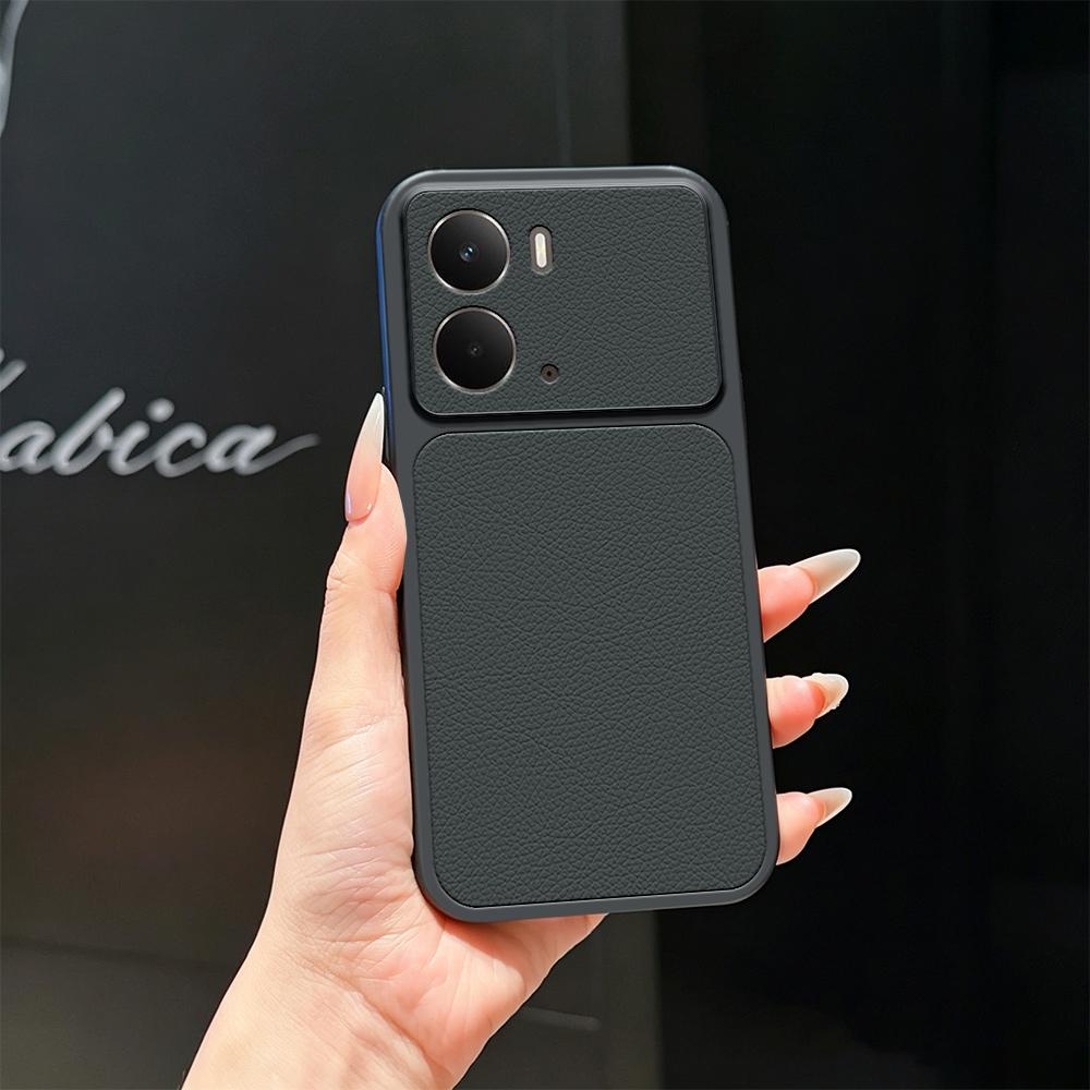 For Realme 14 Lambskin Series Skin Feel Shockproof Phone Case(Black) - Shopkiz.com