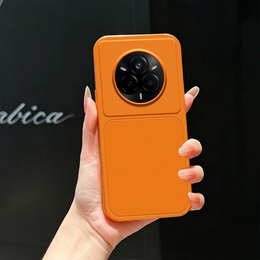 For Realme 14 Pro Lambskin Series Skin Feel Shockproof Phone Case(Orange) - Shopkiz.com