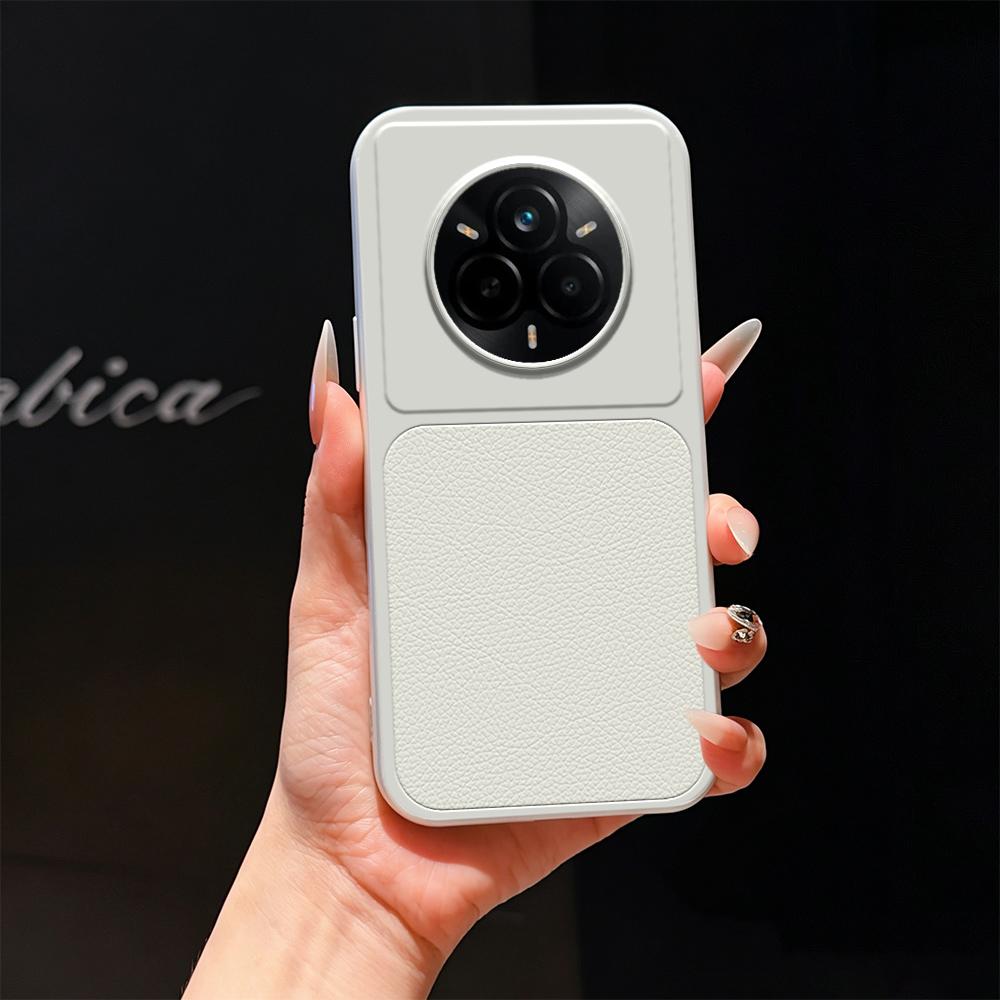 For Realme 14 Pro Lambskin Series Skin Feel Shockproof Phone Case(Silver) - Shopkiz.com