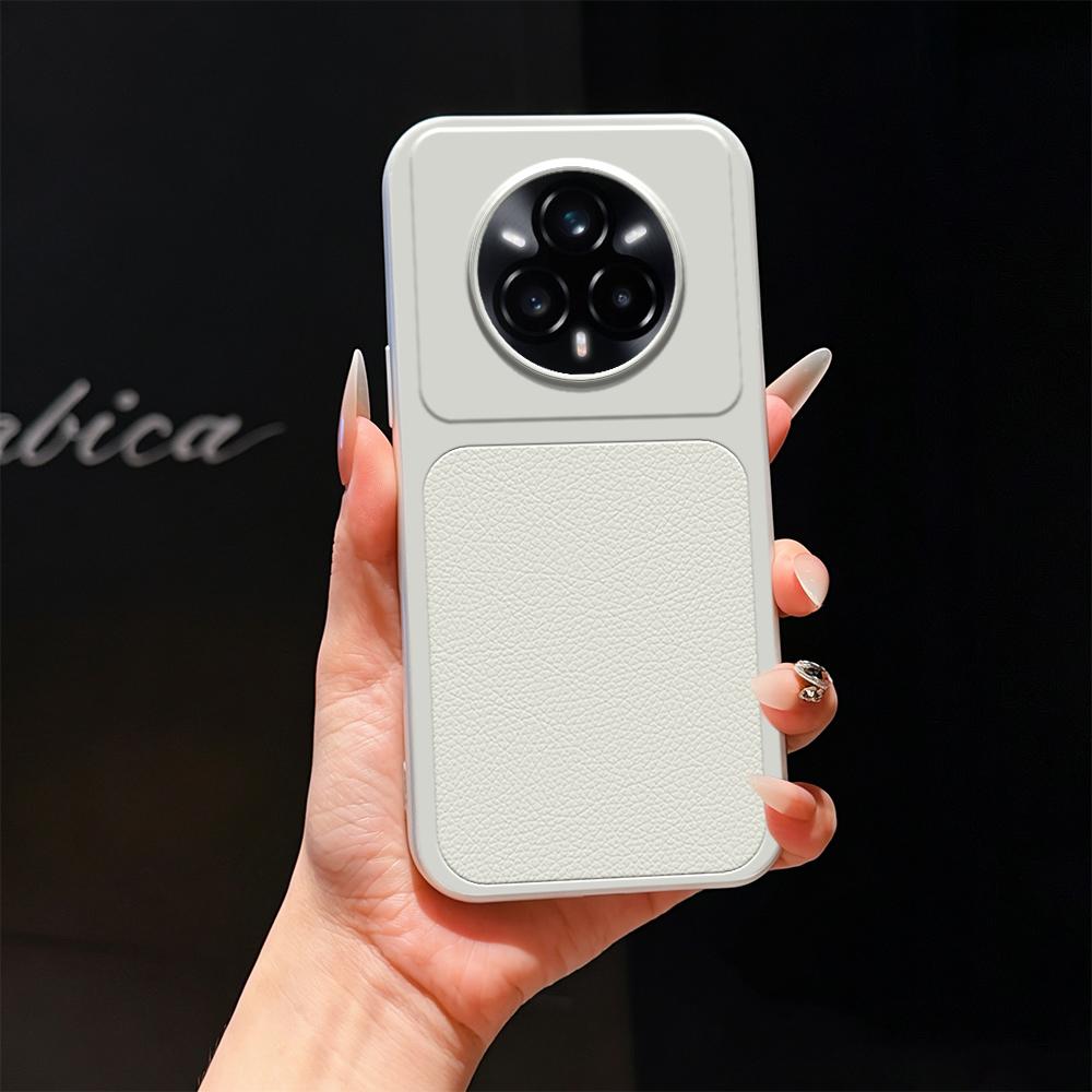 For Realme 14 Pro+ Lambskin Series Skin Feel Shockproof Phone Case(Silver) - Shopkiz.com