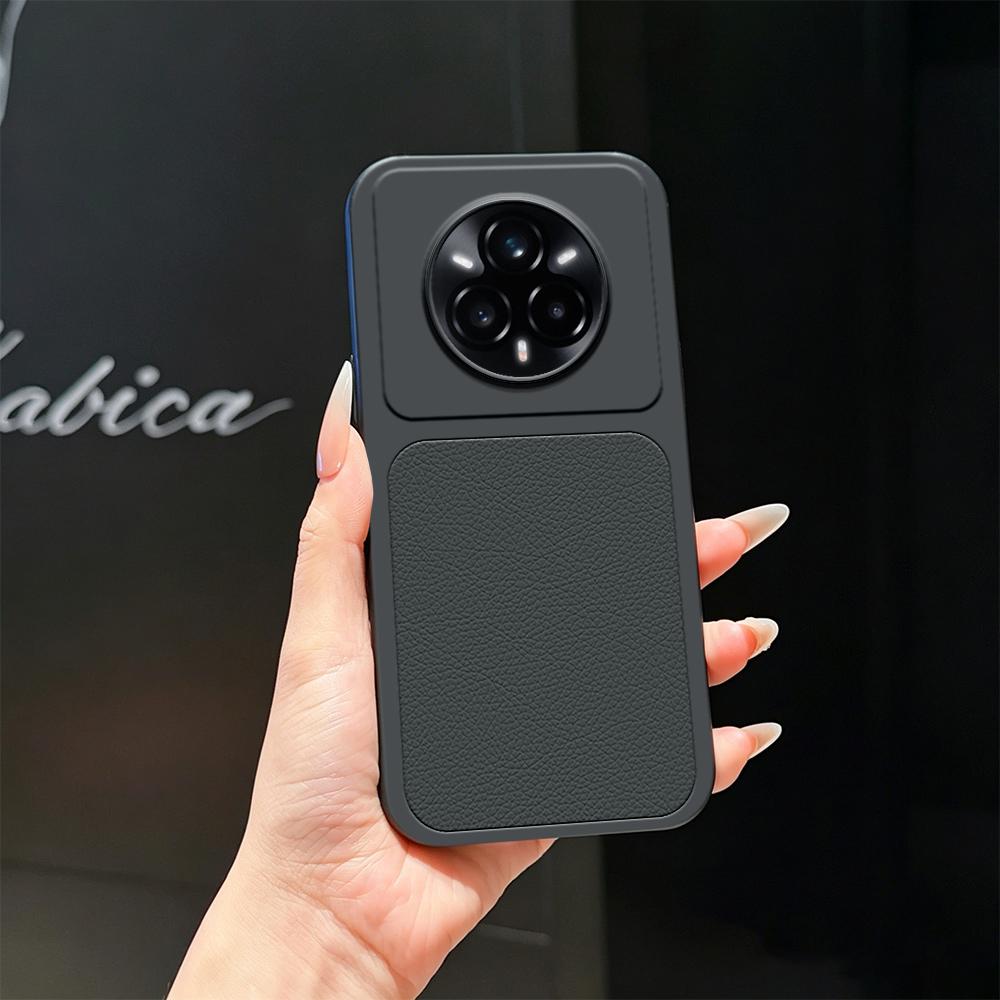 For Realme 14 Pro+ Lambskin Series Skin Feel Shockproof Phone Case(Black) - Shopkiz.com