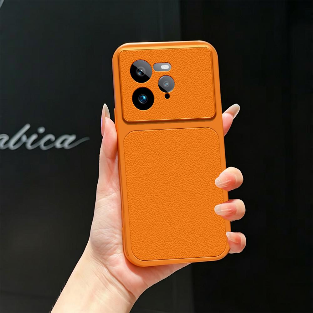 For Realme GT7 Pro Lambskin Series Skin Feel Shockproof Phone Case(Orange) - Shopkiz.com