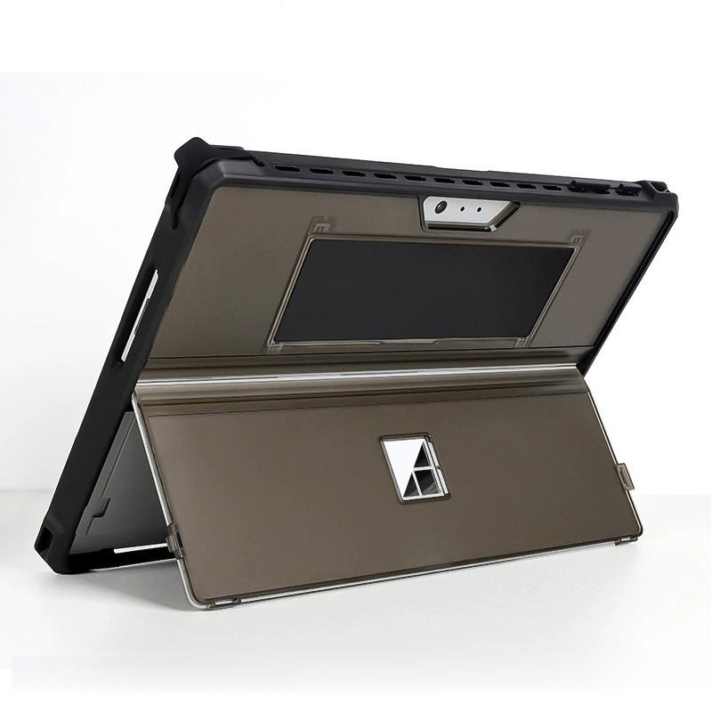 For Microsoft Surface Pro 13 / 11 / 10 Frosted PC Tablet Case with Wrist Strap(Black) - Shopkiz.com