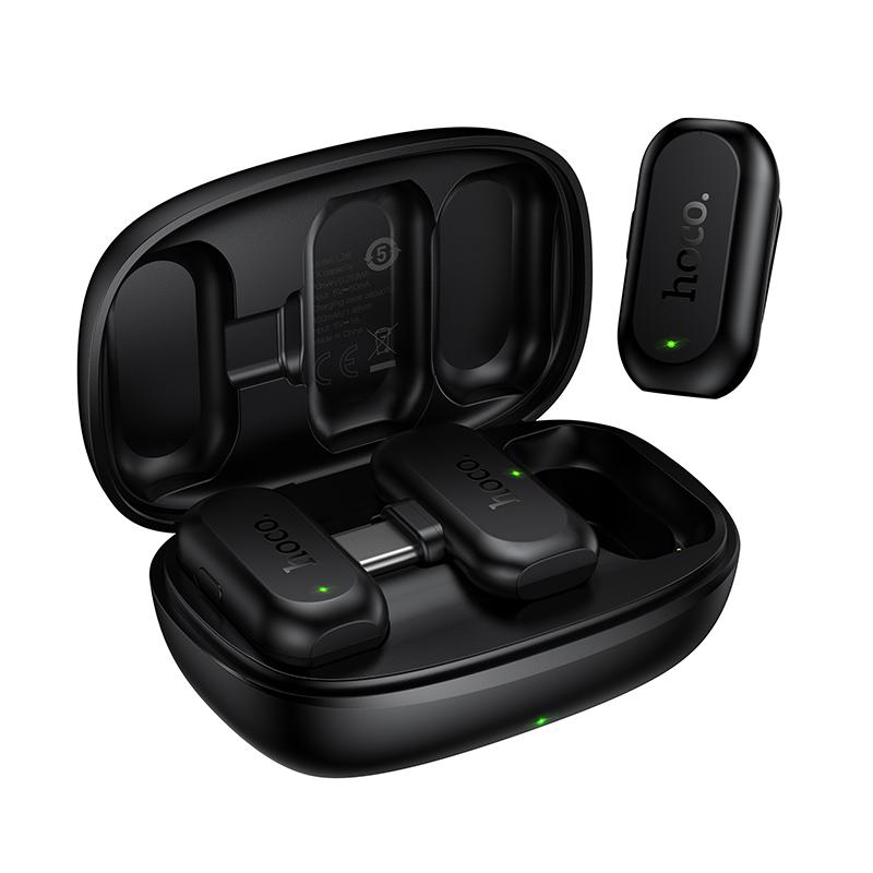 hoco L26 Type-C SmartMic AI Noise Reduction Wireless Microphone(Black) - Shopkiz.com