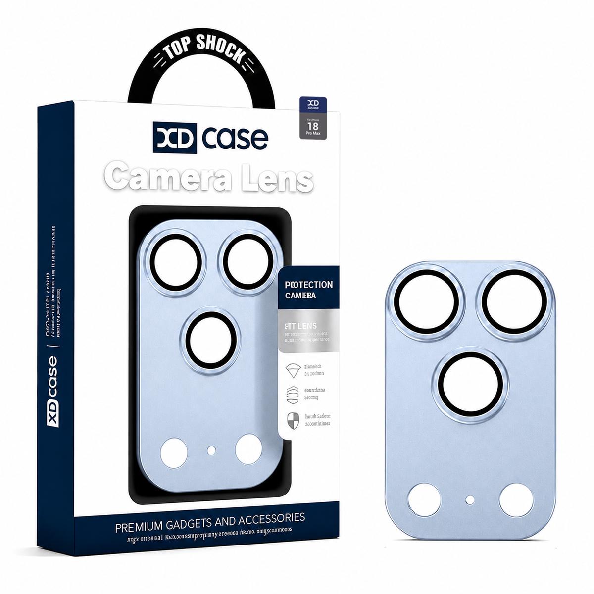 For iPhone 18 Pro Max XDcase Armor Full-Coverage Frosted Metal Camera Lens Ring Film(Blue) - Shopkiz.com
