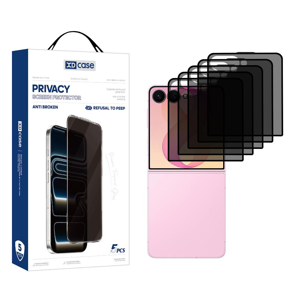 For Galaxy Z Flip8 5G Outer Screen XDcase 5 PCS/Pack Silk Screen Printed Anti-Peep Tempered Glass Screen Protector - Shopkiz.com