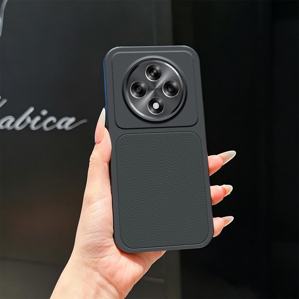 For OPPO A3 5G Global Lambskin Series Skin Feel Shockproof Phone Case(Black) - Shopkiz.com