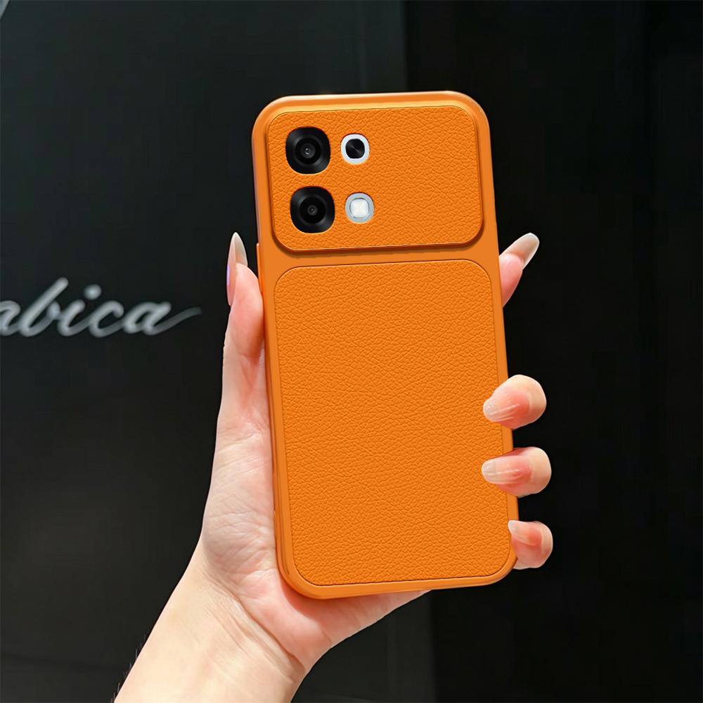 For OPPO A6 5G / 4G Lambskin Series Skin Feel Shockproof Phone Case(Orange) - Shopkiz.com