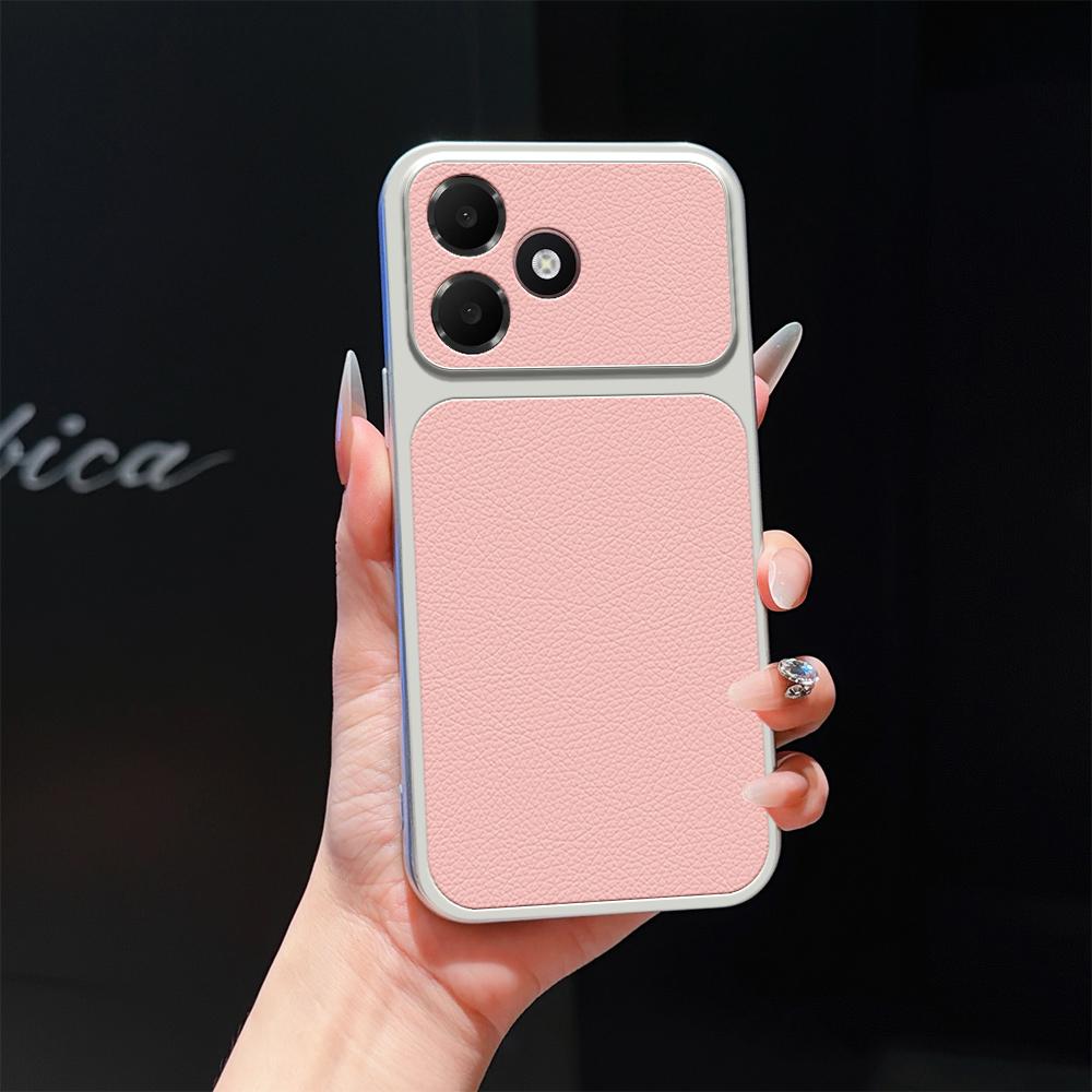 For OPPO A6c 4G Lambskin Series Skin Feel Shockproof Phone Case(Pink) - Shopkiz.com