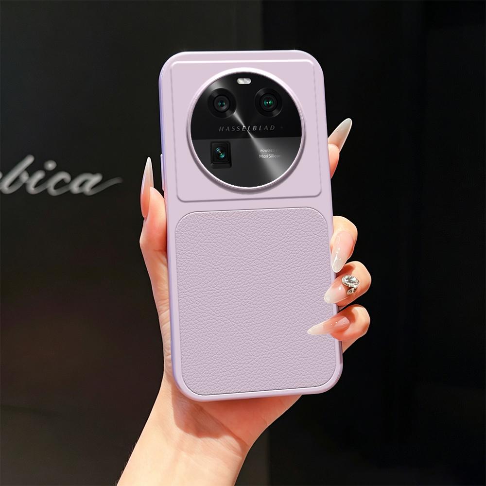 For OPPO Find X6 Lambskin Series Skin Feel Shockproof Phone Case(Purple) - Shopkiz.com