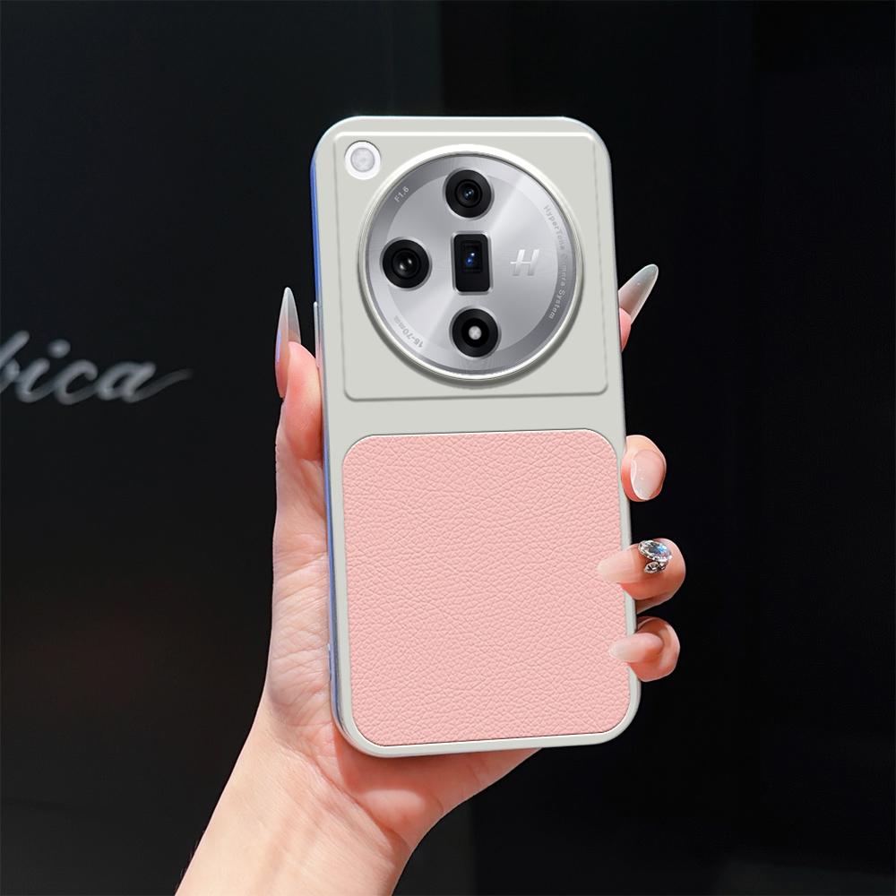 For OPPO Find X7 Lambskin Series Skin Feel Shockproof Phone Case(Pink) - Shopkiz.com