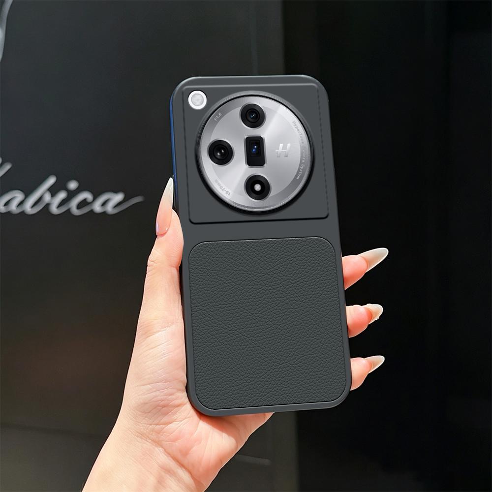 For OPPO Find X7 Lambskin Series Skin Feel Shockproof Phone Case(Black) - Shopkiz.com