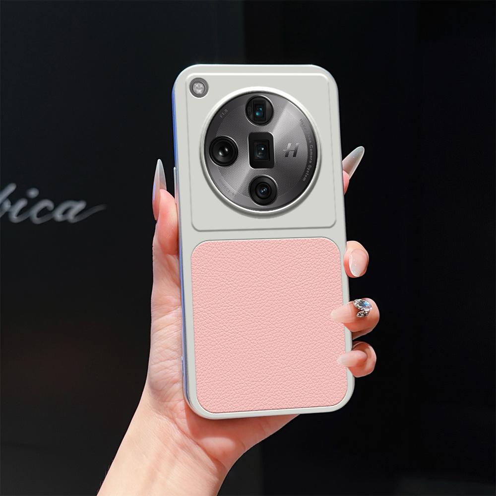 For OPPO Find X7 Ultra Lambskin Series Skin Feel Shockproof Phone Case(Pink) - Shopkiz.com