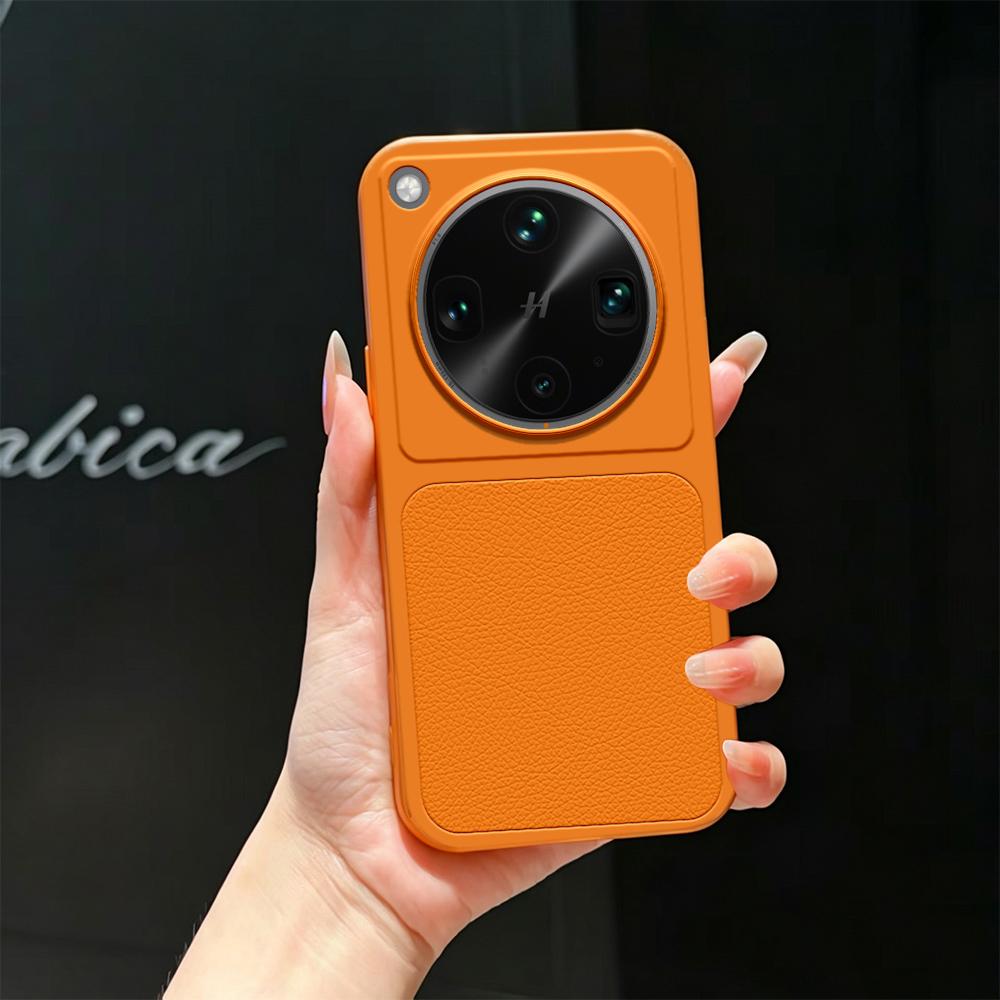 For OPPO Find X8 Ultra Lambskin Series Skin Feel Shockproof Phone Case(Orange) - Shopkiz.com