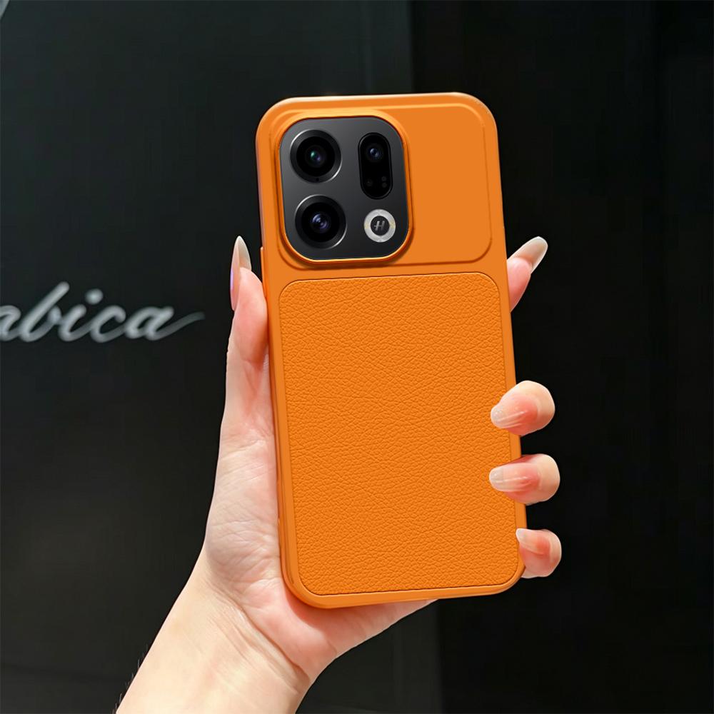 For OPPO Find X9 Lambskin Series Skin Feel Shockproof Phone Case(Orange) - Shopkiz.com