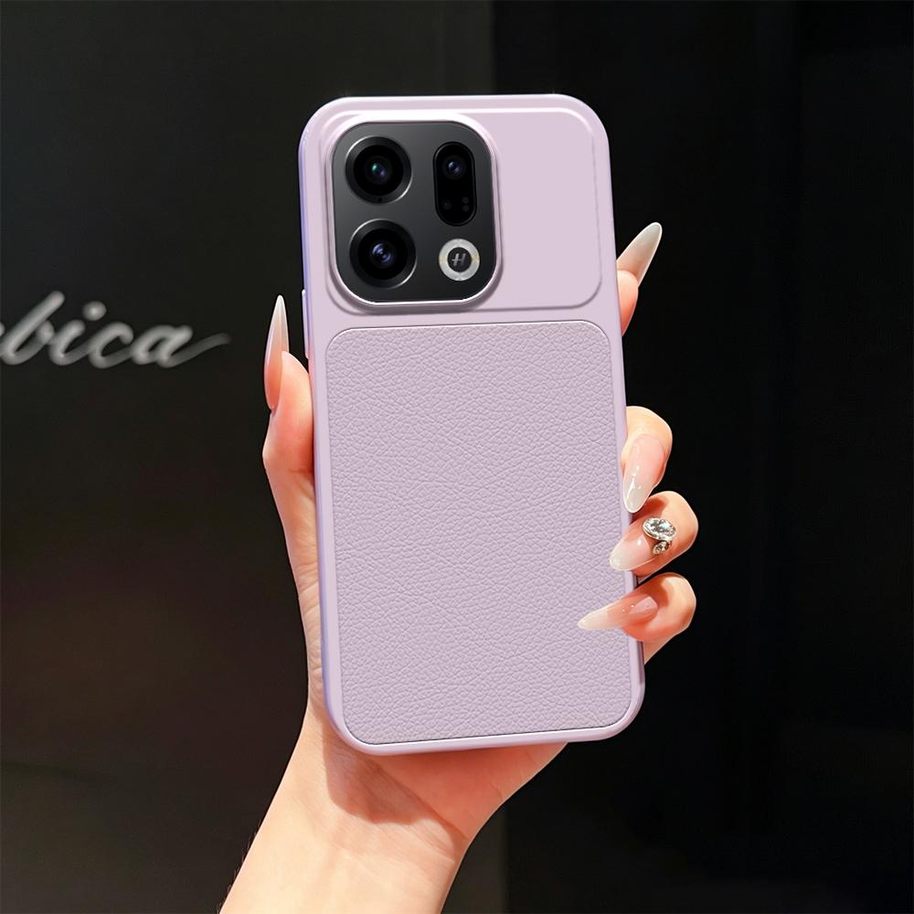 For OPPO Find X9 Lambskin Series Skin Feel Shockproof Phone Case(Purple) - Shopkiz.com