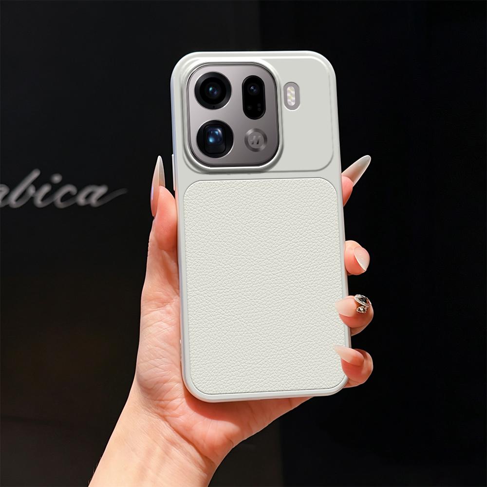 For OPPO Find X9 Pro Lambskin Series Skin Feel Shockproof Phone Case(Silver) - Shopkiz.com