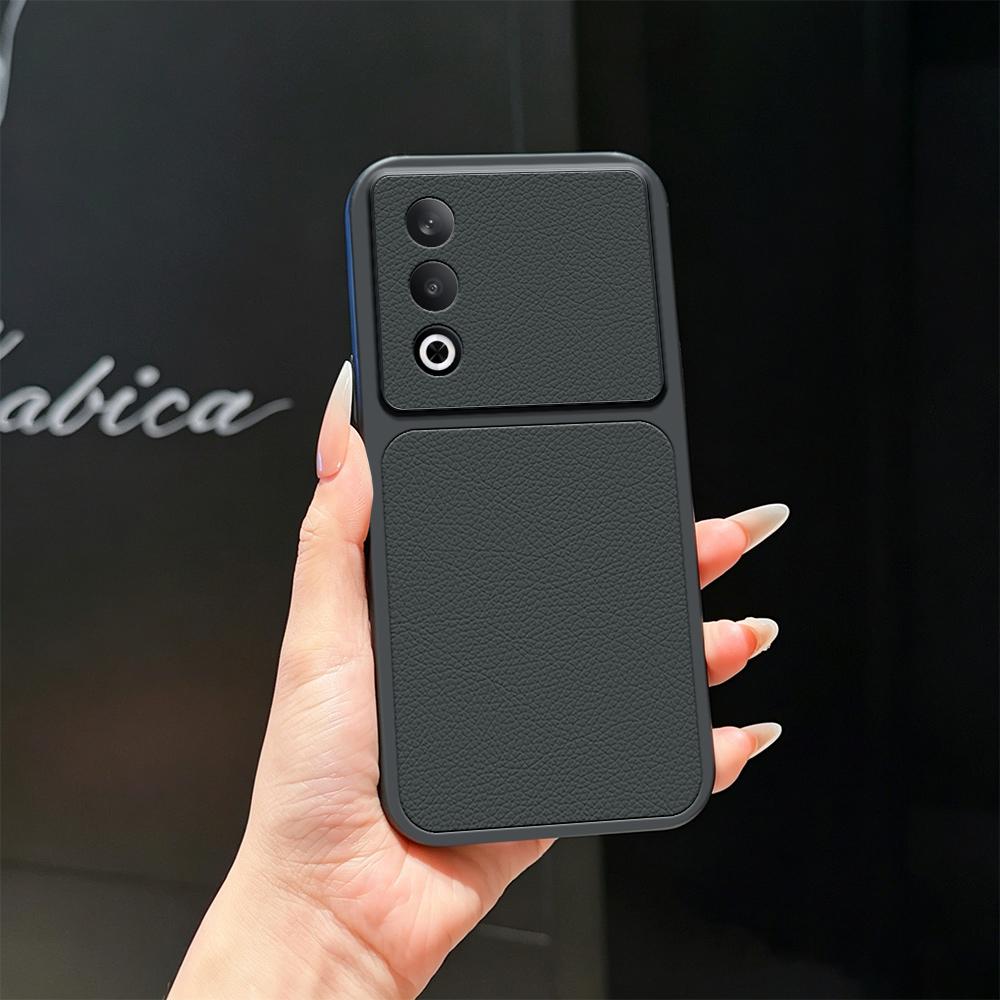 For OPPO K12 Lambskin Series Skin Feel Shockproof Phone Case(Black) - Shopkiz.com