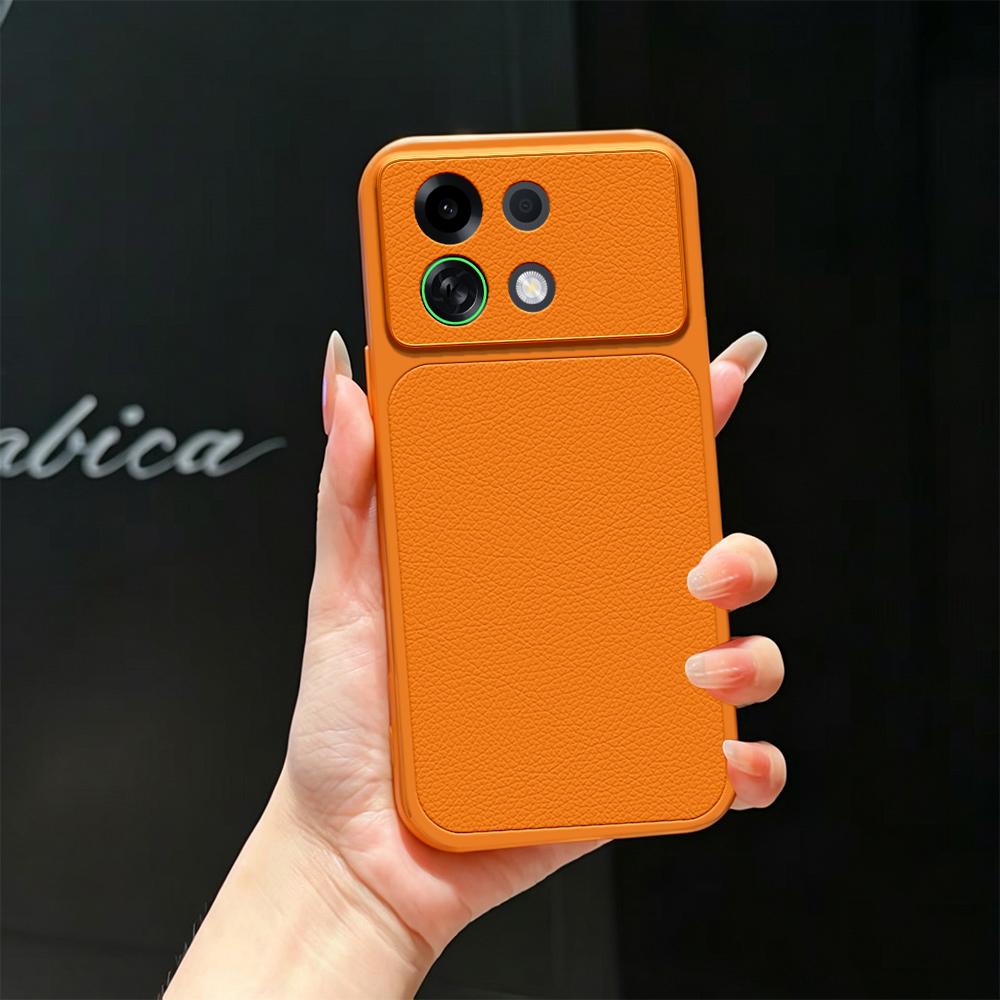 For OPPO K13 Turbo 5G Lambskin Series Skin Feel Shockproof Phone Case(Orange) - Shopkiz.com