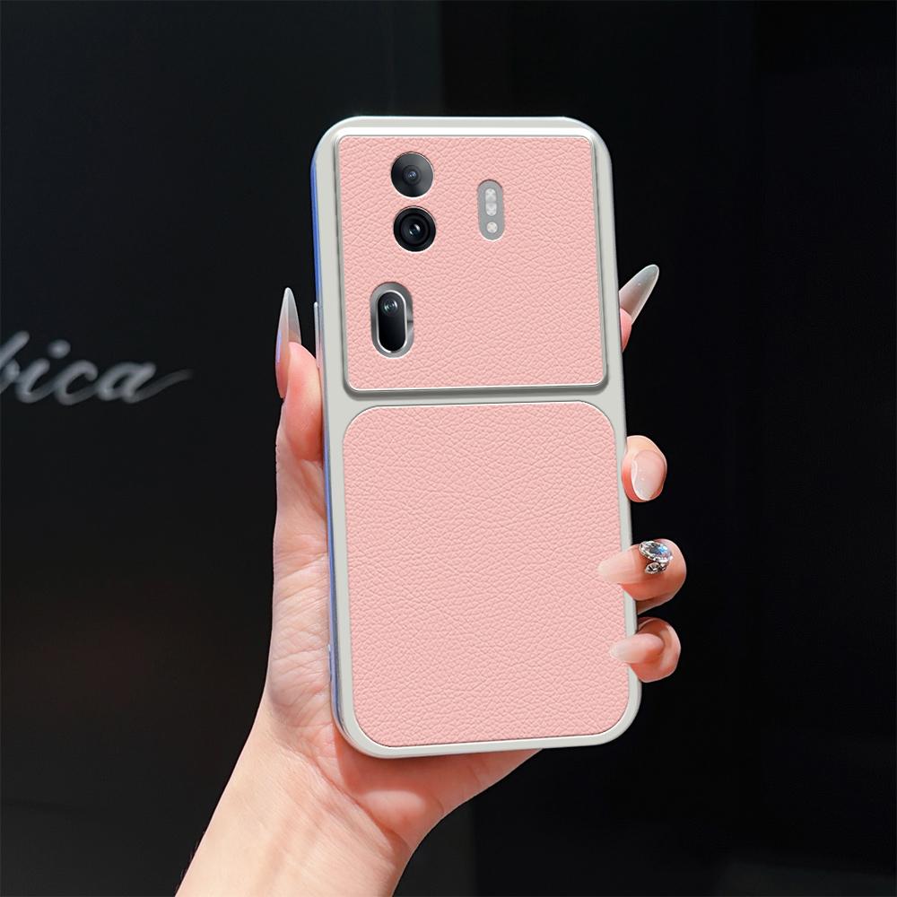 For OPPO Reno11 Pro 5G Global Lambskin Series Skin Feel Shockproof Phone Case(Pink) - Shopkiz.com