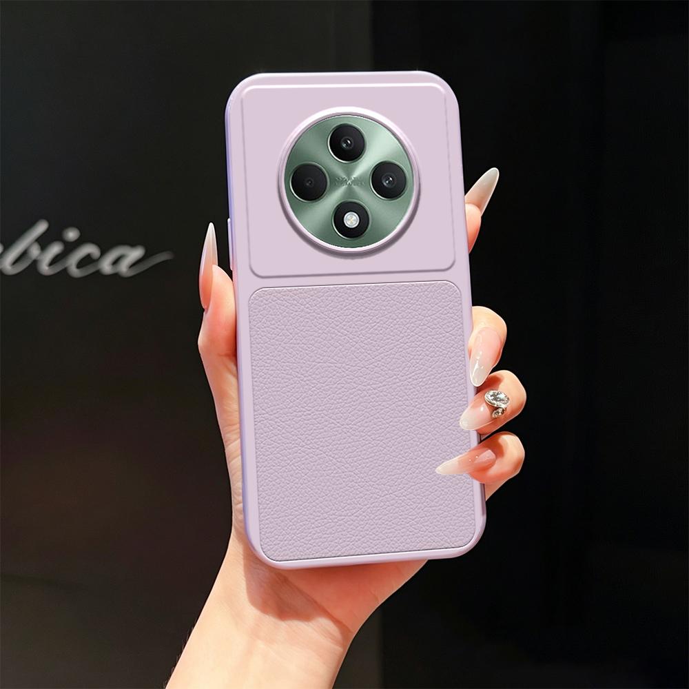 For OPPO Reno12 F 5G / 4G Lambskin Series Skin Feel Shockproof Phone Case(Purple) - Shopkiz.com