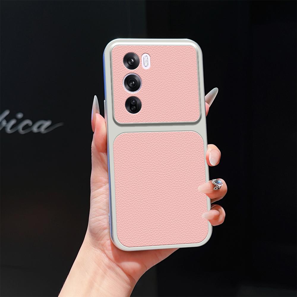 For OPPO Reno12 Pro Global Lambskin Series Skin Feel Shockproof Phone Case(Pink) - Shopkiz.com