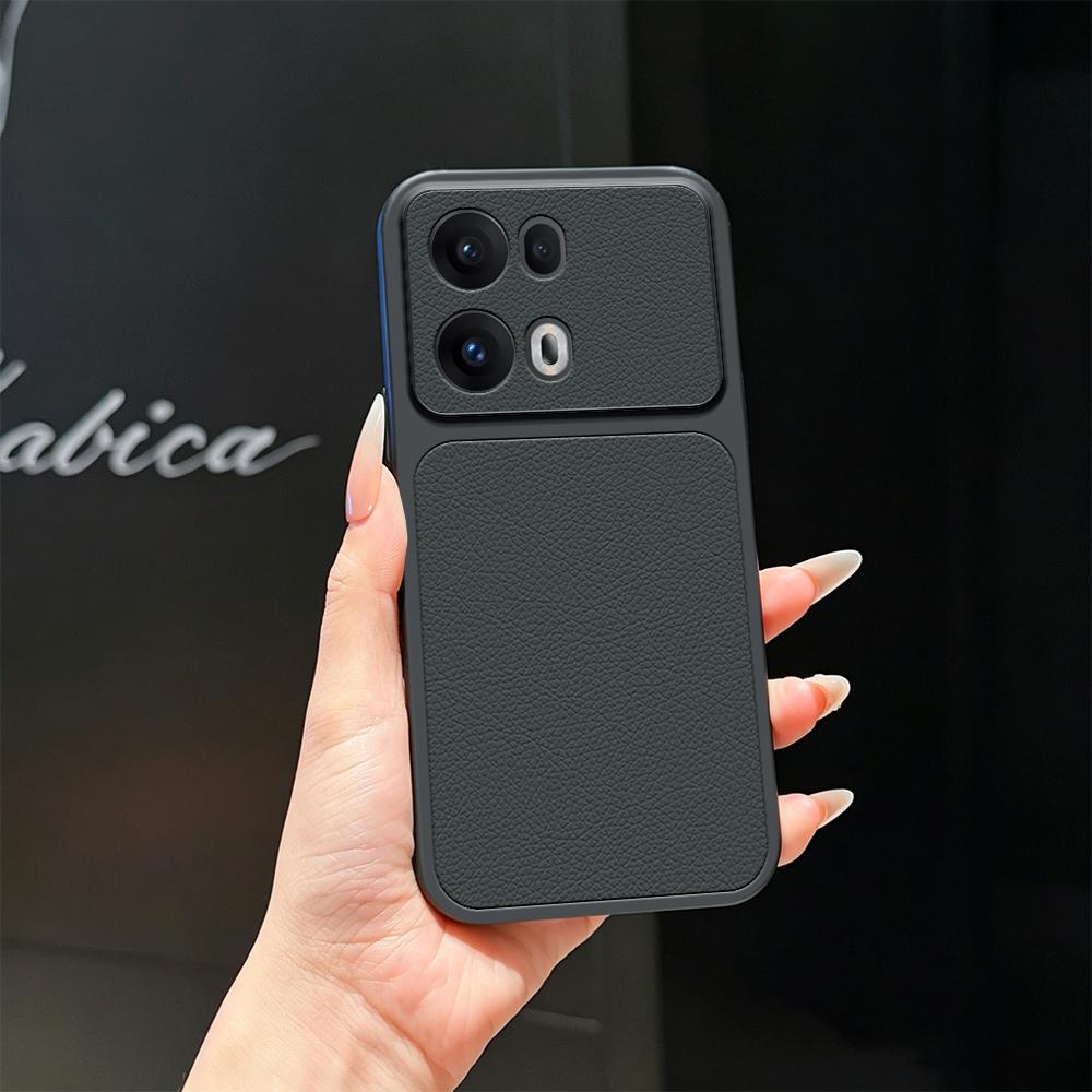 For OPPO Reno13 Pro Global Lambskin Series Skin Feel Shockproof Phone Case(Black) - Shopkiz.com
