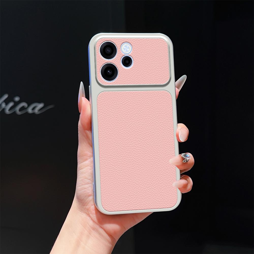 For OPPO Reno15 F 5G Lambskin Series Skin Feel Shockproof Phone Case(Pink) - Shopkiz.com