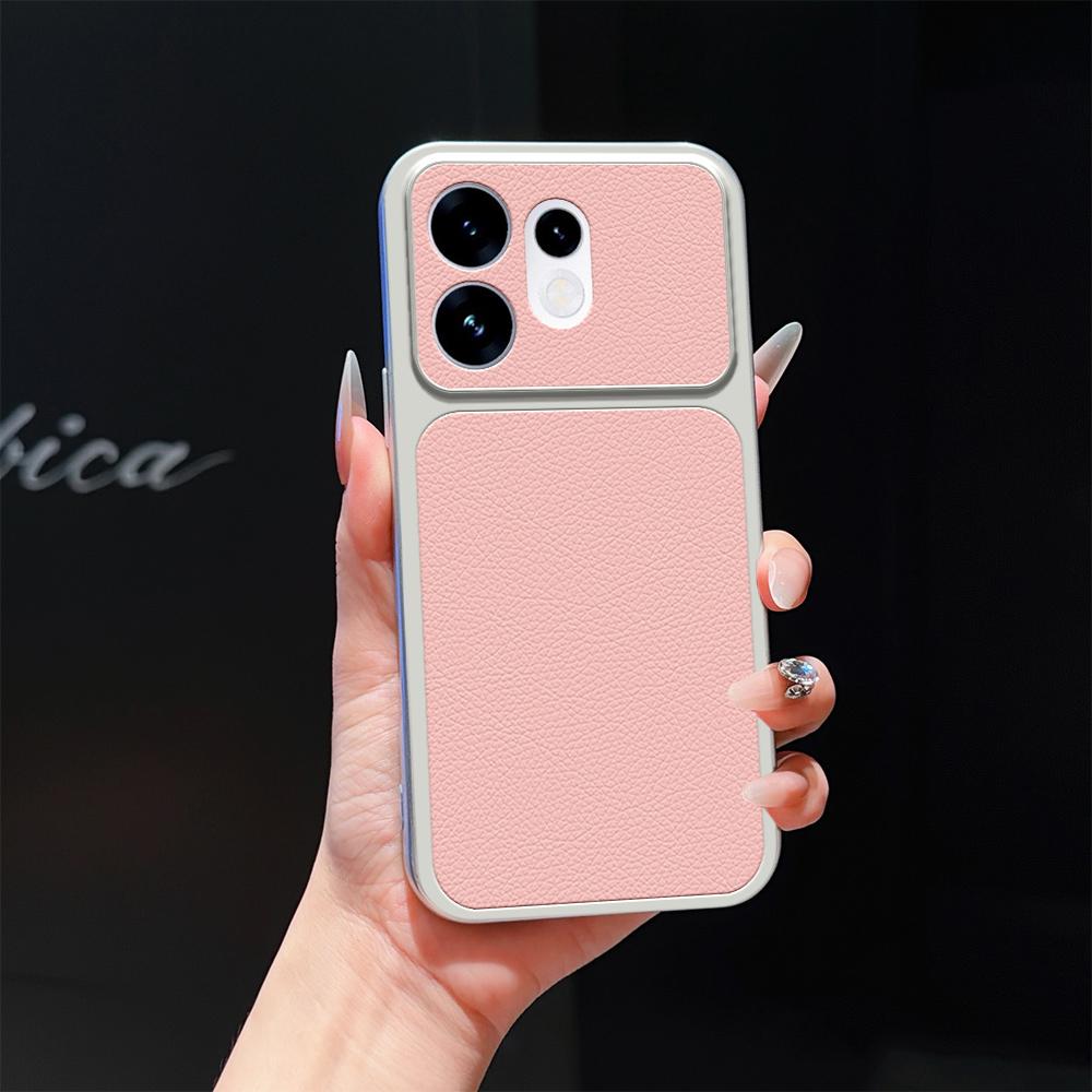 For OPPO Reno16 5G Global Lambskin Series Skin Feel Shockproof Phone Case(Pink) - Shopkiz.com