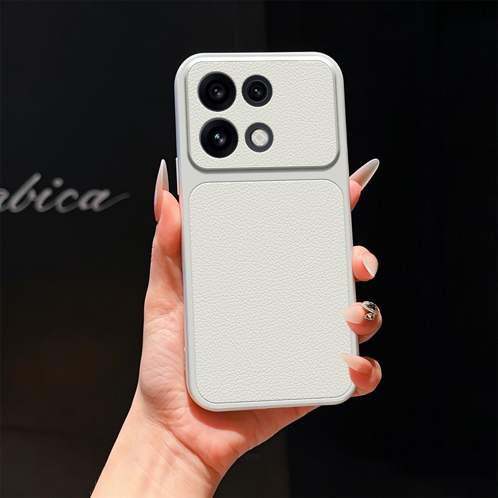 For OPPO Reno16 Pro 5G Global Lambskin Series Skin Feel Shockproof Phone Case(Silver) - Shopkiz.com