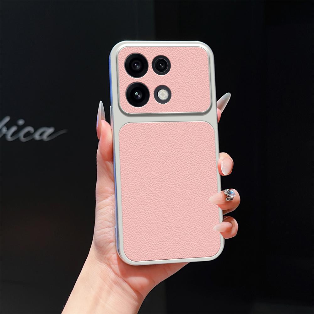 For OPPO Reno16 Pro 5G Global Lambskin Series Skin Feel Shockproof Phone Case(Pink) - Shopkiz.com