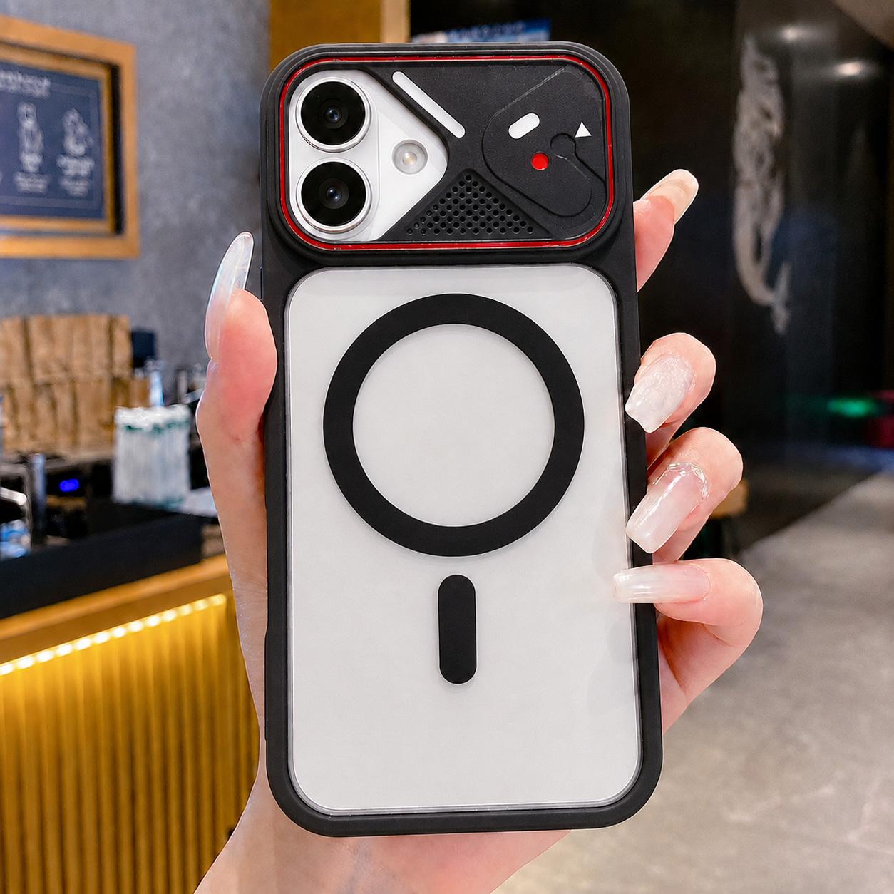 For iPhone 17 Mirror Shield Iridescent Color Magnetic Phone Case(Black) - Shopkiz.com