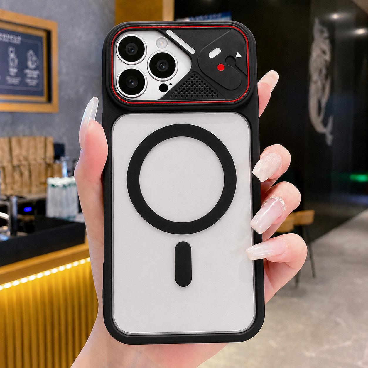 For iPhone 13 Pro Mirror Shield Iridescent Color Magnetic Phone Case(Black) - Shopkiz.com