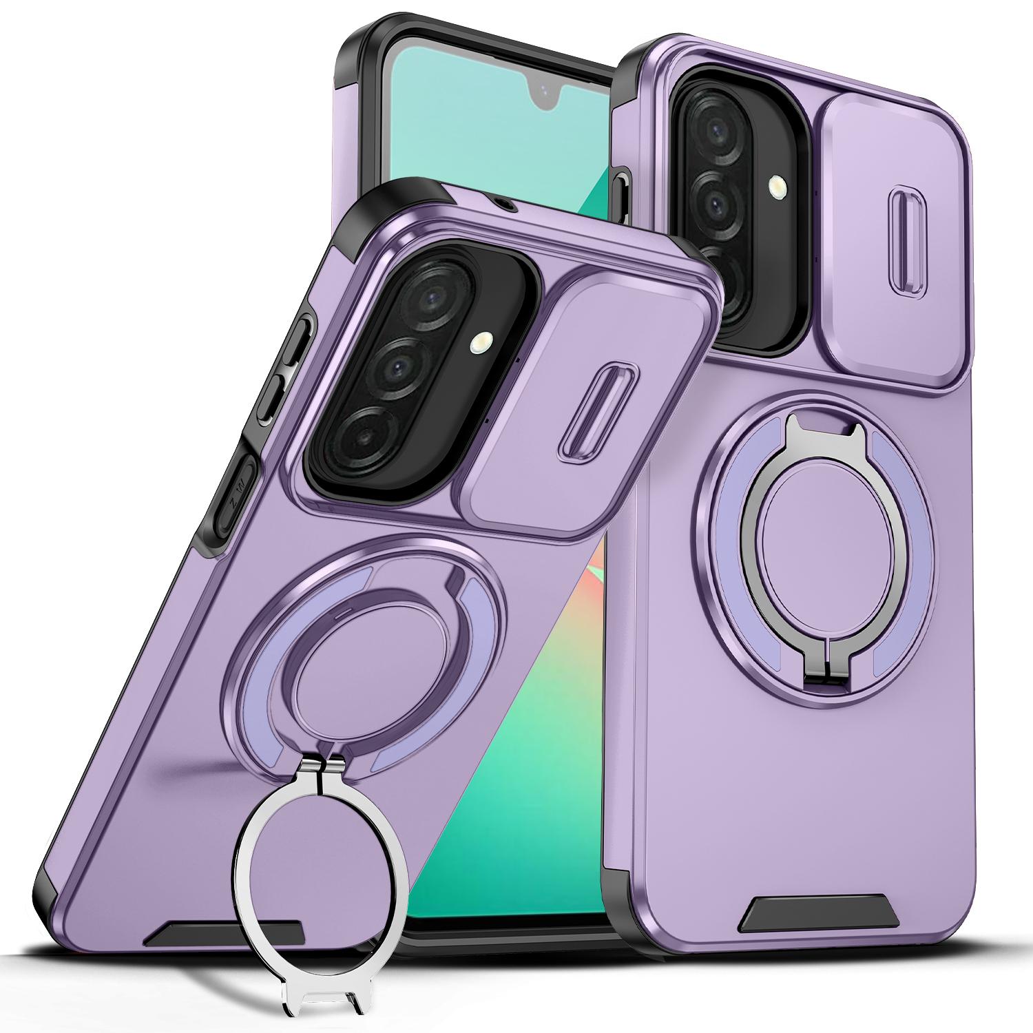 For Samsung Galaxy A27 5G Sliding Camshield Ring Holder Phone Case(Purple) - Shopkiz.com